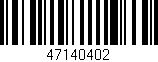 Código de barras (EAN, GTIN, SKU, ISBN): '47140402'