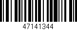 Código de barras (EAN, GTIN, SKU, ISBN): '47141344'