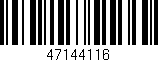 Código de barras (EAN, GTIN, SKU, ISBN): '47144116'