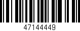 Código de barras (EAN, GTIN, SKU, ISBN): '47144449'