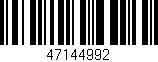 Código de barras (EAN, GTIN, SKU, ISBN): '47144992'