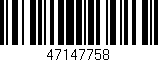Código de barras (EAN, GTIN, SKU, ISBN): '47147758'