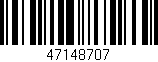 Código de barras (EAN, GTIN, SKU, ISBN): '47148707'