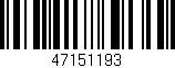 Código de barras (EAN, GTIN, SKU, ISBN): '47151193'