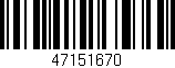 Código de barras (EAN, GTIN, SKU, ISBN): '47151670'