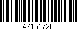 Código de barras (EAN, GTIN, SKU, ISBN): '47151726'