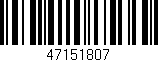 Código de barras (EAN, GTIN, SKU, ISBN): '47151807'