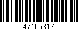 Código de barras (EAN, GTIN, SKU, ISBN): '47165317'
