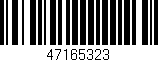 Código de barras (EAN, GTIN, SKU, ISBN): '47165323'