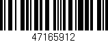 Código de barras (EAN, GTIN, SKU, ISBN): '47165912'