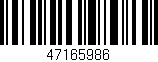 Código de barras (EAN, GTIN, SKU, ISBN): '47165986'