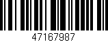 Código de barras (EAN, GTIN, SKU, ISBN): '47167987'