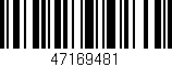 Código de barras (EAN, GTIN, SKU, ISBN): '47169481'