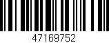 Código de barras (EAN, GTIN, SKU, ISBN): '47169752'