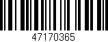 Código de barras (EAN, GTIN, SKU, ISBN): '47170365'