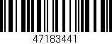 Código de barras (EAN, GTIN, SKU, ISBN): '47183441'