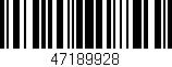 Código de barras (EAN, GTIN, SKU, ISBN): '47189928'