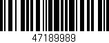 Código de barras (EAN, GTIN, SKU, ISBN): '47189989'
