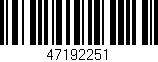 Código de barras (EAN, GTIN, SKU, ISBN): '47192251'