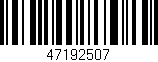 Código de barras (EAN, GTIN, SKU, ISBN): '47192507'