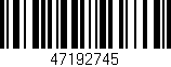Código de barras (EAN, GTIN, SKU, ISBN): '47192745'