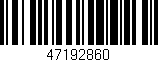 Código de barras (EAN, GTIN, SKU, ISBN): '47192860'