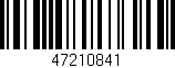 Código de barras (EAN, GTIN, SKU, ISBN): '47210841'