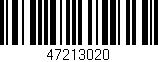 Código de barras (EAN, GTIN, SKU, ISBN): '47213020'