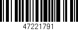 Código de barras (EAN, GTIN, SKU, ISBN): '47221791'