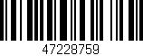 Código de barras (EAN, GTIN, SKU, ISBN): '47228759'
