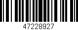 Código de barras (EAN, GTIN, SKU, ISBN): '47228927'