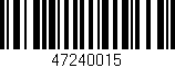 Código de barras (EAN, GTIN, SKU, ISBN): '47240015'