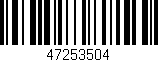 Código de barras (EAN, GTIN, SKU, ISBN): '47253504'