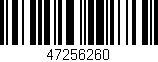 Código de barras (EAN, GTIN, SKU, ISBN): '47256260'