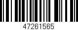 Código de barras (EAN, GTIN, SKU, ISBN): '47261565'