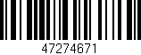 Código de barras (EAN, GTIN, SKU, ISBN): '47274671'