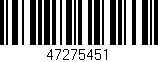 Código de barras (EAN, GTIN, SKU, ISBN): '47275451'