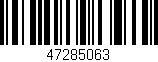 Código de barras (EAN, GTIN, SKU, ISBN): '47285063'