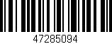 Código de barras (EAN, GTIN, SKU, ISBN): '47285094'