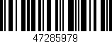 Código de barras (EAN, GTIN, SKU, ISBN): '47285979'