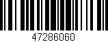 Código de barras (EAN, GTIN, SKU, ISBN): '47286060'