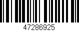 Código de barras (EAN, GTIN, SKU, ISBN): '47286925'