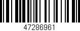 Código de barras (EAN, GTIN, SKU, ISBN): '47286961'