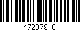 Código de barras (EAN, GTIN, SKU, ISBN): '47287918'