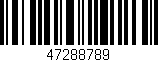 Código de barras (EAN, GTIN, SKU, ISBN): '47288789'