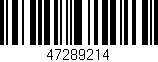 Código de barras (EAN, GTIN, SKU, ISBN): '47289214'