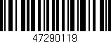 Código de barras (EAN, GTIN, SKU, ISBN): '47290119'