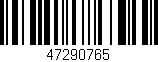 Código de barras (EAN, GTIN, SKU, ISBN): '47290765'