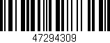 Código de barras (EAN, GTIN, SKU, ISBN): '47294309'