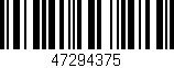 Código de barras (EAN, GTIN, SKU, ISBN): '47294375'
